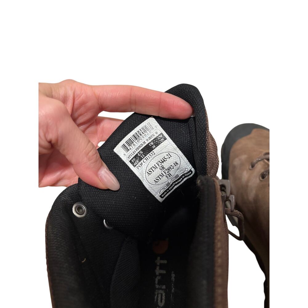 Carhartt Brown Leather Men's Work Boots Size 11 - Picture 6 of 11